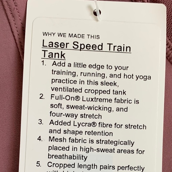 Laser speed train tank Figue lululemon size 8 new - Picture 4 of 5